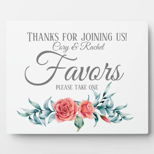 バラ&かわいらしユーカリプトゥスブーケ結婚式の引き出物 フォトプラーク (正面)