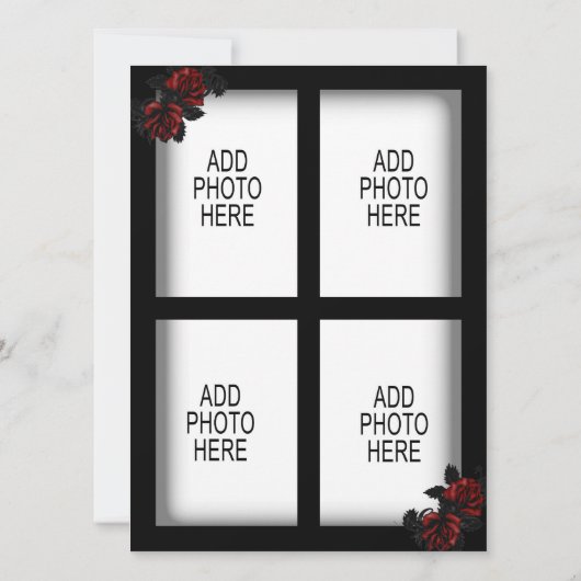 バラ アイアンゲート ゴス風 4枚の画像を追加 招待状 (裏面)