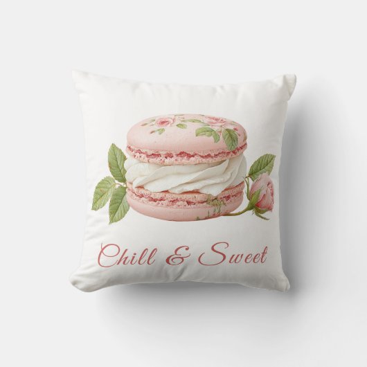 バラ アイスクリームサンドイッチの日 水彩 クッション (正面)