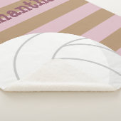 バラ&アイスコーヒージャイアンバレーボールストライプの シェルパブランケット (3/4)