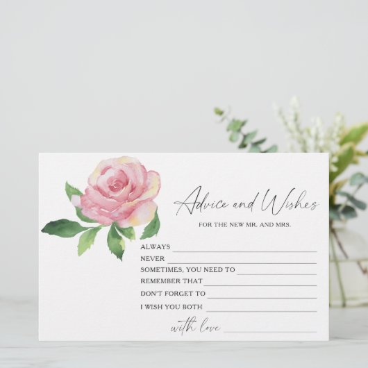 バラ-アドバイスとウィッシュブライダルシャワー 便箋 (スタンド正面)