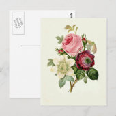 バラ・アネモン・クレマティス・バイ・ピエール・ジョセフ・レッドテ ポストカード (正面/裏面)