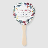 バラ、イエロー&ブルーウォーター色フローラたった今結婚しました ハンドファン (正面)