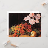 バラ、イチゴとパンを使った静物体験 カード (正面/裏面インサイチュ)