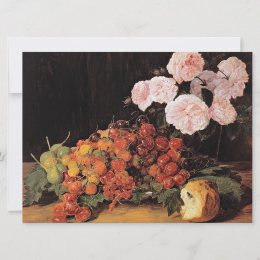 バラ、イチゴとパンを使った静物体験 カード (正面)