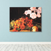 バラ、イチゴとパンを使った静物体験 キャンバスプリント (インサイチュ (ウッドフロア))