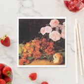 バラ、イチゴとパンを使った静物体験 スタンダードランチョンナプキン (インサイチュ)