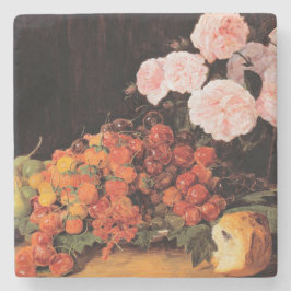 バラ、イチゴとパンを使った静物体験 ストーンコースター