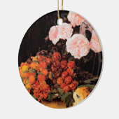 バラ、イチゴとパンを使った静物体験 セラミックオーナメント (左)