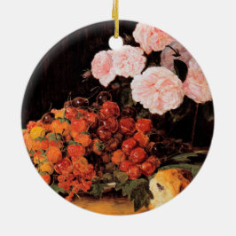 バラ、イチゴとパンを使った静物体験 セラミックオーナメント