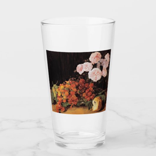 バラ、イチゴとパンを使った静物体験 タンブラーグラス (正面)