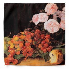 バラ、イチゴとパンを使った静物体験 バンダナ