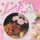 バラ、イチゴとパンを使った静物体験 ペーパープレート (パーティー)