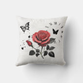 バラ、インクおよび時刻 クッション (裏面)