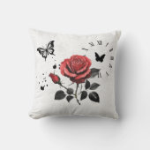 バラ、インクおよび時刻 クッション (正面)