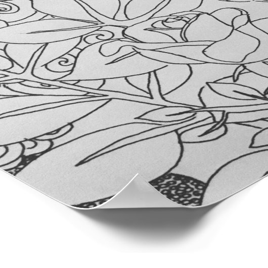 バラ（インク） ポスター (角)