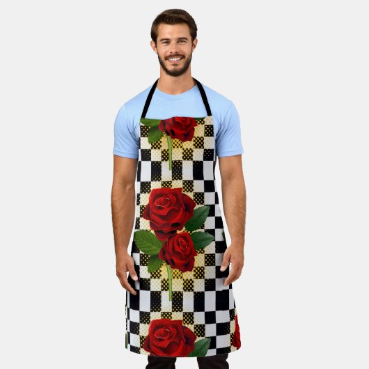 バラ エプロン (着用した状態)