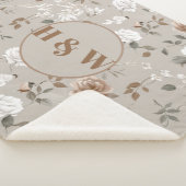 バラ&エレガントつる植物パターンシェルパブランケット シェルパブランケット (3/4)