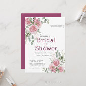 バラ&エレガントユーカリリースブライダルシャワー 招待状