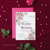 バラ&エレガントユーカリリースブライダルシャワー 招待状