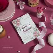 バラ&エレガントユーカリリースブライダルシャワー 招待状