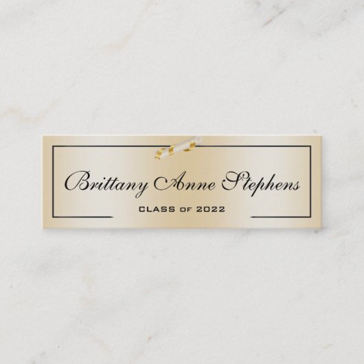 バラ·エレガント金ゴールド·ディプロマ·ネーム·カード挿入 コーリングカード (正面)