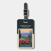 バラ | オレゴン，ポートランド ラゲッジタグ (正面縦)