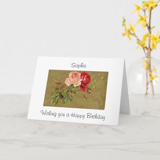 バラ カード (黄色い花)