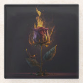 バラ ガラスコースター (正面)