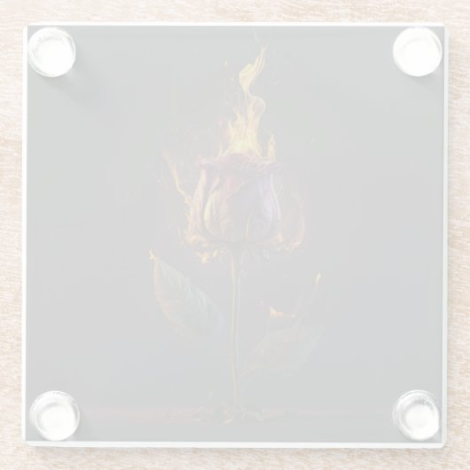 バラ ガラスコースター (裏面)