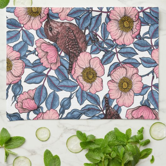 バラ キッチンタオル (折り畳み)