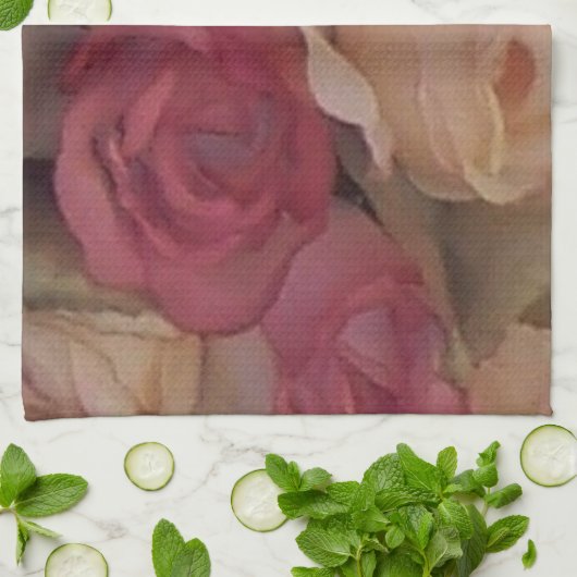 バラ キッチンタオル (折り畳み)