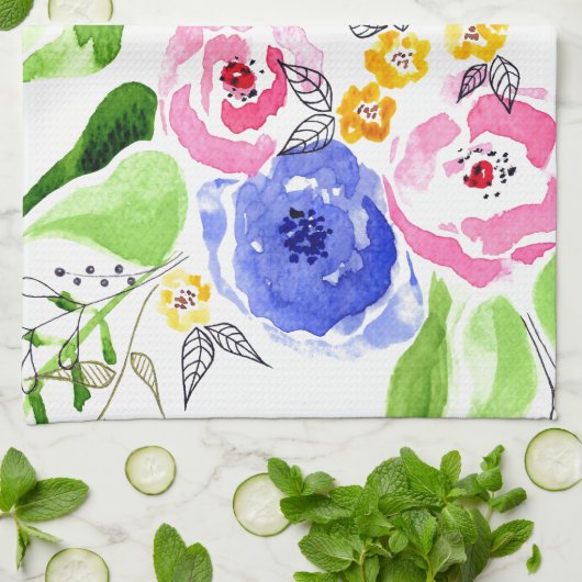 バラ キッチンタオル (折り畳み)