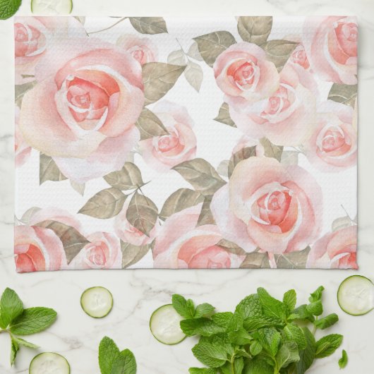 バラ キッチンタオル (折り畳み)