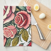 バラ キッチンタオル (四つ折り)