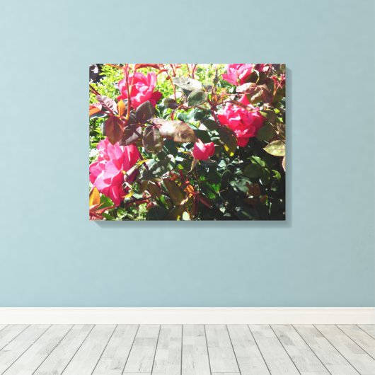 バラ キャンバスプリント (インサイチュ (ウッドフロア))