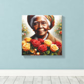 バラ キャンバスプリント (インサイチュ (ウッドフロア))