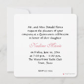 バラ,キンセアニェラ,Sweet sixteen,招待状 招待状 (裏面)