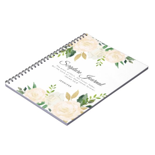 バラ&グリッターパーソナライズされた聖なる書物、 経典ジャーナル ノートブック (左側)