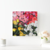 バラ，サンミゲル·デ·アレンデ，メキシコ スクエア壁時計 (ホーム)