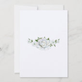 バラ&シルバーグリッター縁どフローラベビーシャワー 招待状 (裏面)