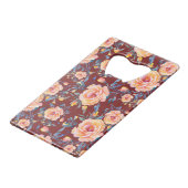 バラ、シームレスな赤い背景パターン クレジットカード栓抜き (正面アングル)