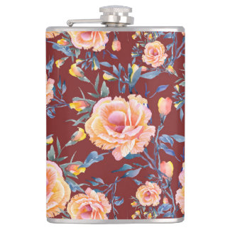 バラ、シームレスな赤い背景パターン フラスク
