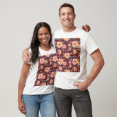 バラ、シームレスな赤い背景パターン Tシャツ (ユニセックス)