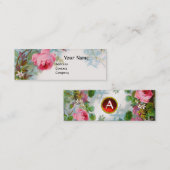 バラ&ジャスミンフローラモノグラムレッドジェム スキニー名刺 (正面/裏面)