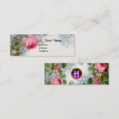 バラ&ジャスミンモノグラムジェムパープル スキニー名刺 (正面/裏面)