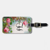 -バラ&ジャスミンモノグラムパーチメント ラゲッジタグ (正面横)