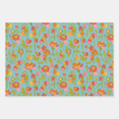 バラ&スイートピーギフトラップ ラッピングペーパーシート (正面)