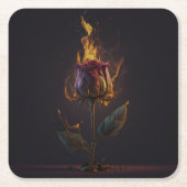 バラ スクエアペーパーコースター (正面)