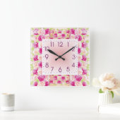 バラ スクエア壁時計 (ホーム)